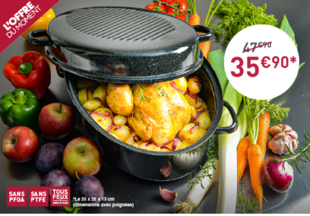 COCOTTE ROASTER SLIM 34 CM + GRILLE